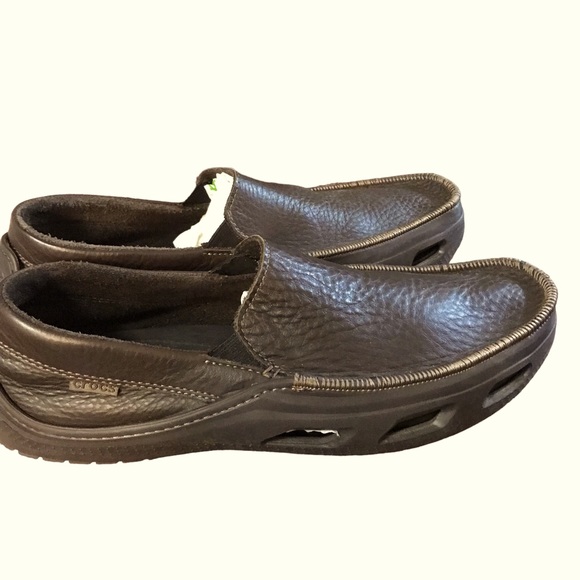CROCS Shoes Crocs Brown Tideline Sport Leather Slip On Loafer